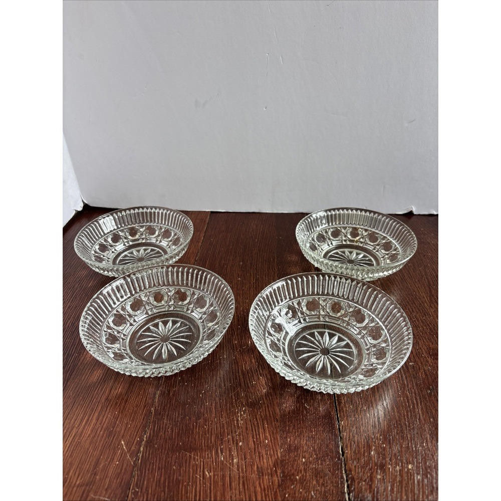 4-Vintage‎ 1940s Federal Glass Windsor Button & Cane 5.5 Inch Pressed Glass Bowl